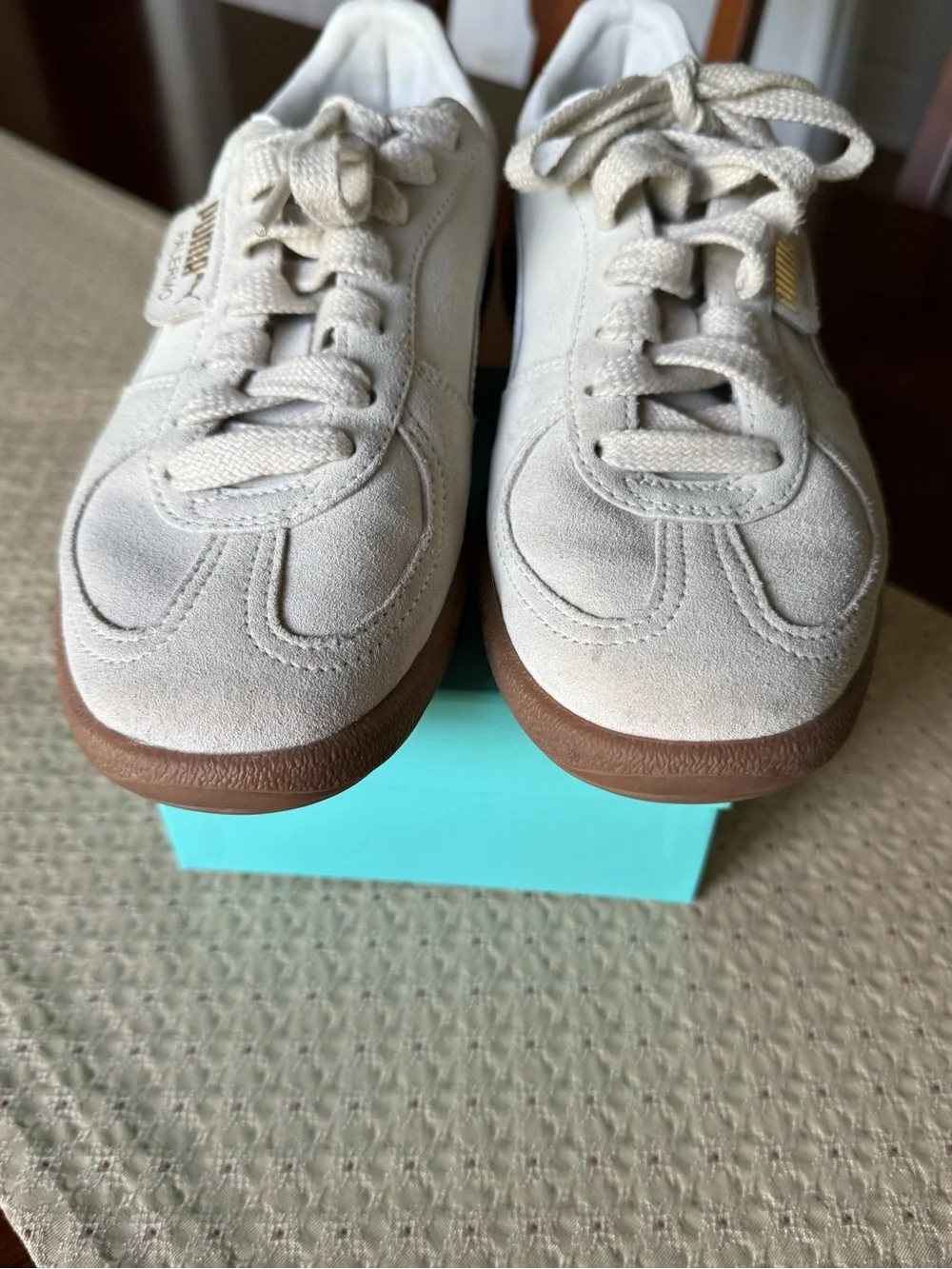 PUMA Palermo Suede Sneakers 397643-11 Alpine Snow/White Women’s Sz 9.5